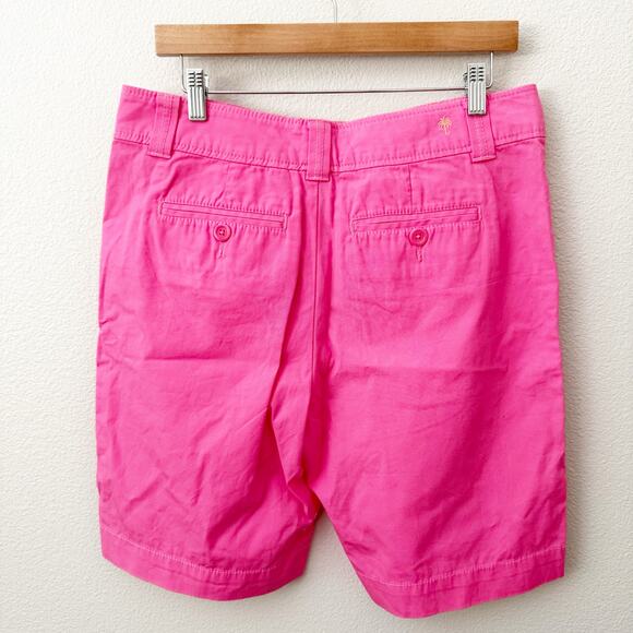 LILLY PULITZER | Hot Bright Pink Chino Shorts Board 9.5" Inseam Bermuda | Size 8 - Picture 2 of 6